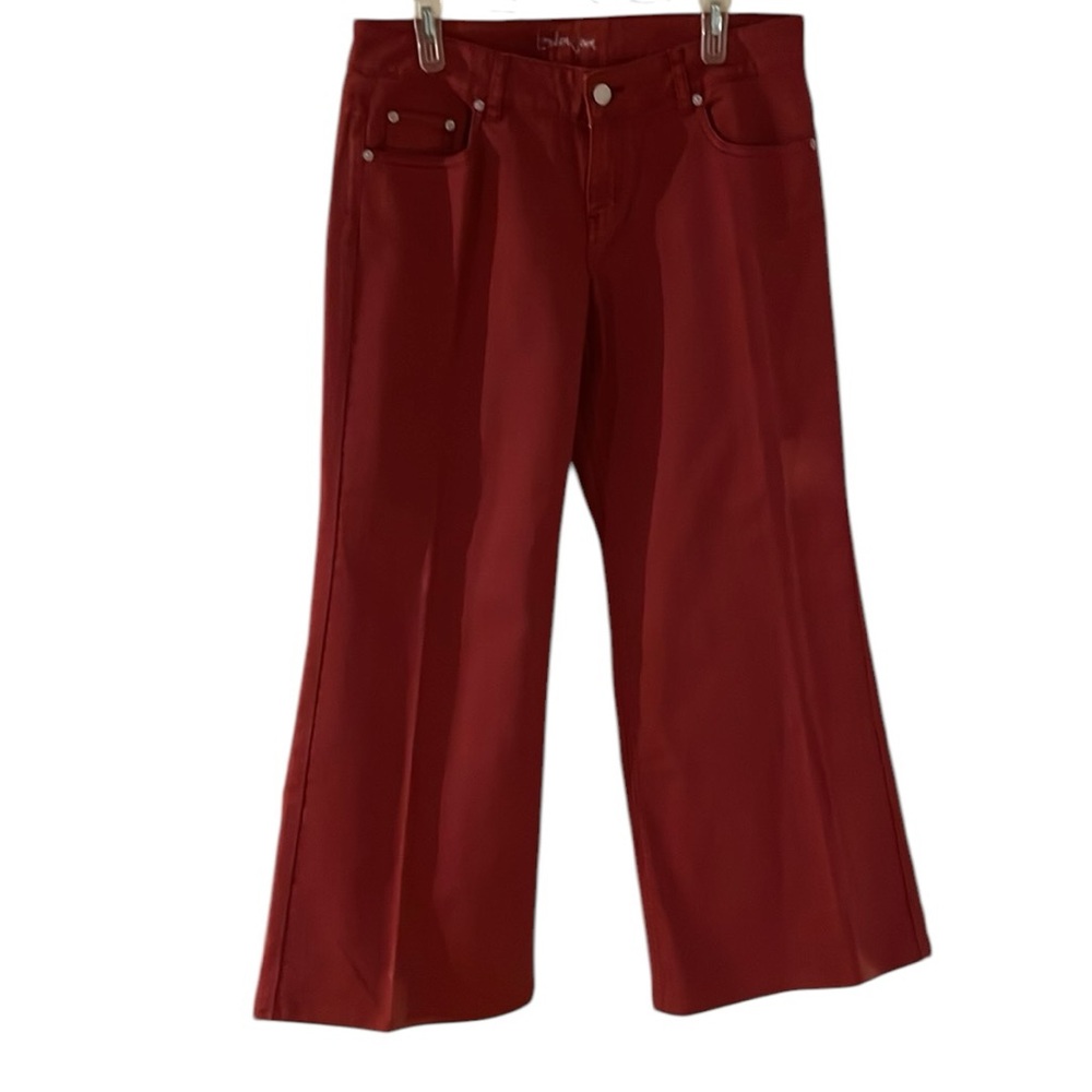 London Jean by Victoria Secret size 12 dark red high waist wide leg trouser jean